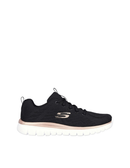 Sneakers Donna Skechers Nero Oro Comfort