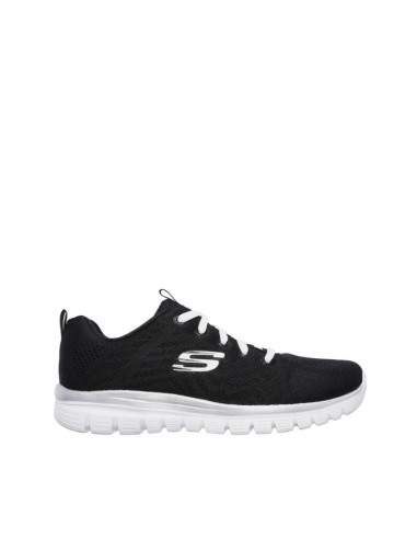 Sneakers Donna Skechers Nero Bianco Comfort