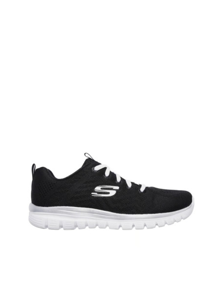 Sneakers Donna Skechers Nero Bianco Comfort