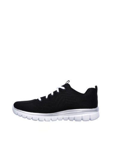 Sneakers Donna Skechers Nero Bianco Comfort