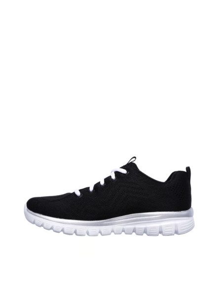 Sneakers Donna Skechers Nero Bianco Comfort