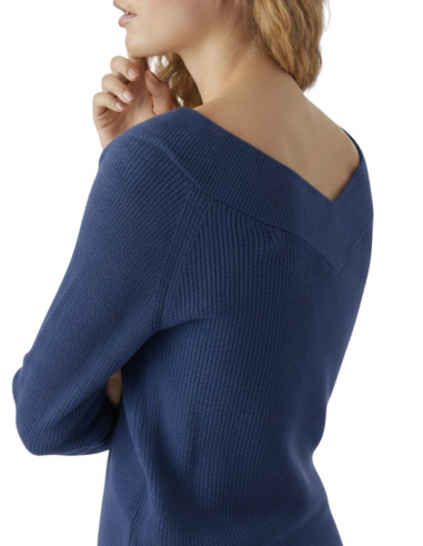 Maglioncino Doppio Scollo a V Blu Navy - Vero Moda | Soft Touch & Sostenibile