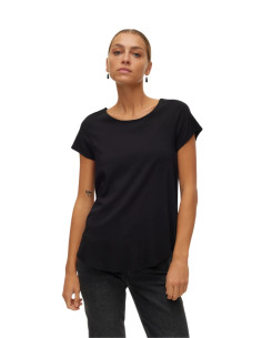 T-shirt Donna Vero Moda  con Fondo Stondato | Nero e Bianco