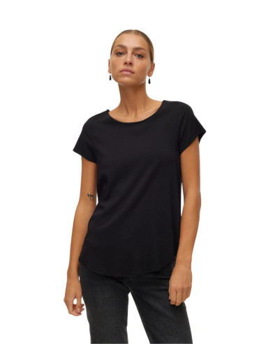T-shirt Donna Vero Moda  con Fondo Stondato | Nero e Bianco