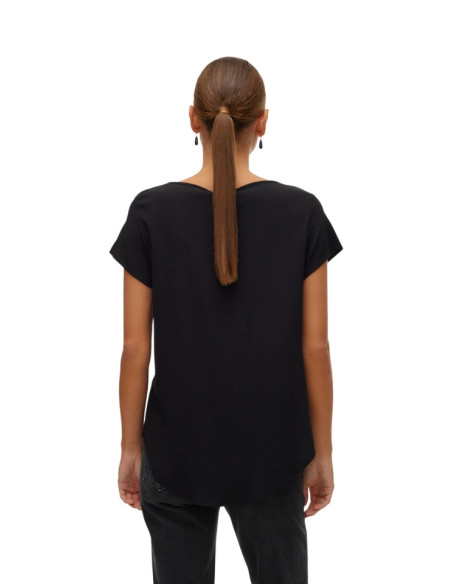 T-shirt Donna Vero Moda  con Fondo Stondato | Nero e Bianco