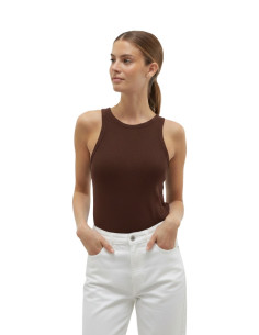 Canotta Donna a costine Marrone Cioccolato Vero Moda