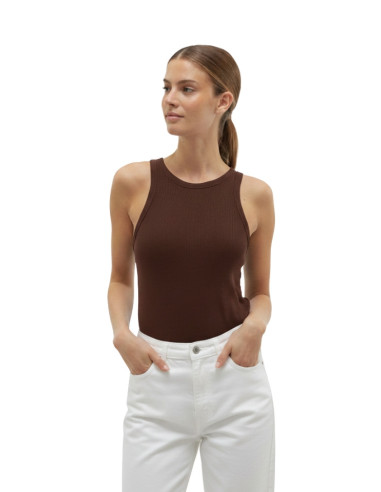 Canotta Donna a costine Marrone Cioccolato Vero Moda