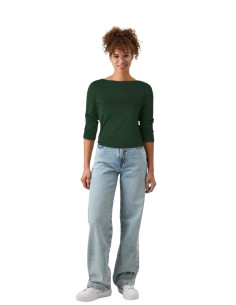Top Manica 3/4 Scollo Barca Nero Vero Moda