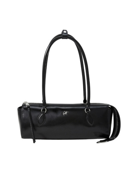 Borsa Baguette Steve Madden Midi Bag | Nera con Finitura Lucida