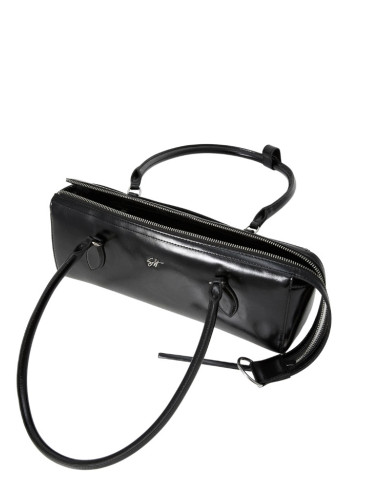 Borsa Baguette Steve Madden Midi Bag | Nera con Finitura Lucida