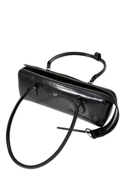Borsa Baguette Steve Madden Midi Bag | Nera con Finitura Lucida