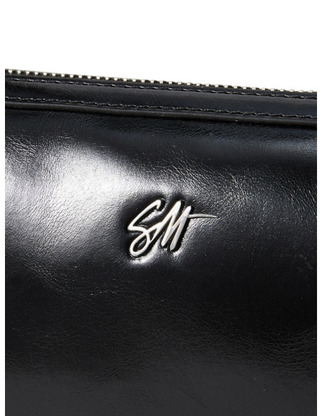 Borsa Baguette Steve Madden Midi Bag | Nera con Finitura Lucida