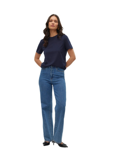 Vero Moda T-shirt VMPAULINA Blu – 100% Cotone Biologico