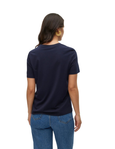 Vero Moda T-shirt VMPAULINA Blu – 100% Cotone Biologico