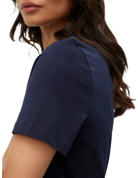 Vero Moda T-shirt VMPAULINA Blu – 100% Cotone Biologico