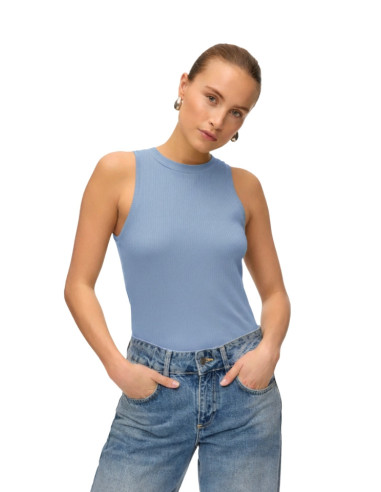 Canotta a Costine Vero Moda Brunnera Blue | Cotone Biologico