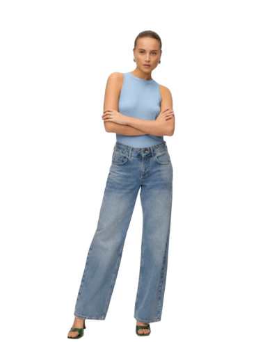 Canotta a Costine Vero Moda Brunnera Blue | Cotone Biologico