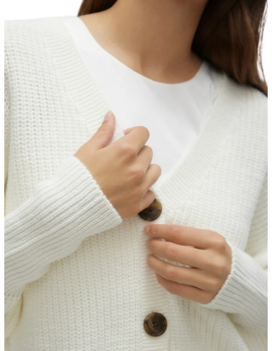 Cardigan Donna con Bottoni Tartarugati Panna Vero Moda