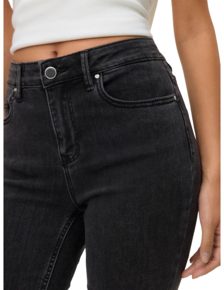 Jeans Flared Fit Denim Nero Donna