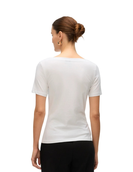 Vero Moda T-shirt VMPANDA Bianca - Scollo a Barca in Modal