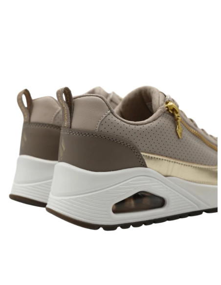 Sneakers Donna Skechers Uno Taupe Oro