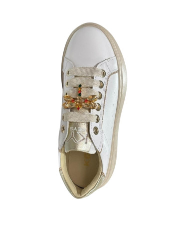 Sneakers donna Keys bianche con charm libellula