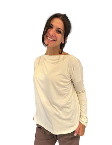 Maglia over latte donna con scollo a barca Zahjr