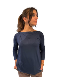 Maglia Donna Blu Manica Lunga Morbida |ZAHJR