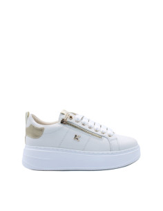Sneakers Donna Total White con Dettagli Gold Platform | Keys Luxury