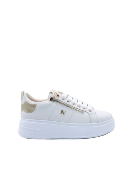 Sneakers Donna Total White con Dettagli Gold Platform | Keys Luxury