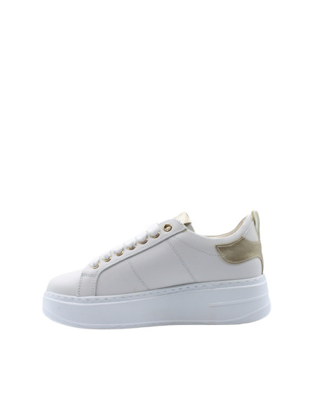 Sneakers Donna Total White con Dettagli Gold Platform | Keys Luxury