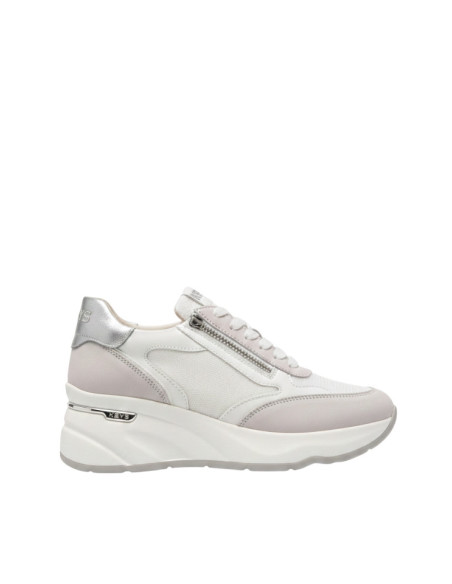 Sneakers Donna Total White Platform con Zip | Minimal Chic