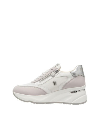 Sneakers Donna Total White Platform con Zip | Minimal Chic