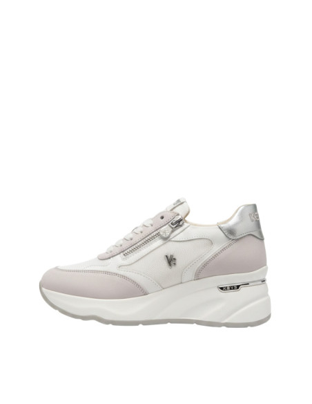 Sneakers Donna Total White Platform con Zip | Minimal Chic