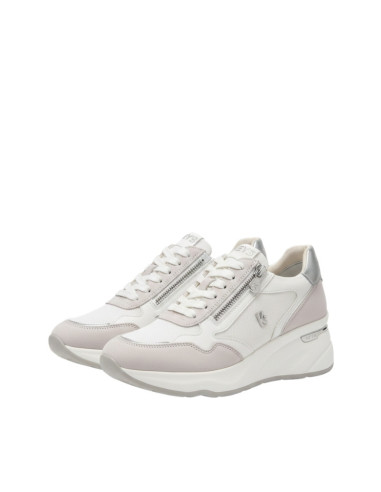 Sneakers Donna Total White Platform con Zip | Minimal Chic