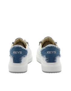 Sneakers Donna Platform Bianche con Denim e Zip – Keys
