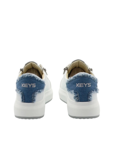 Sneakers Donna Platform Bianche con Denim e Zip | Urban Chic