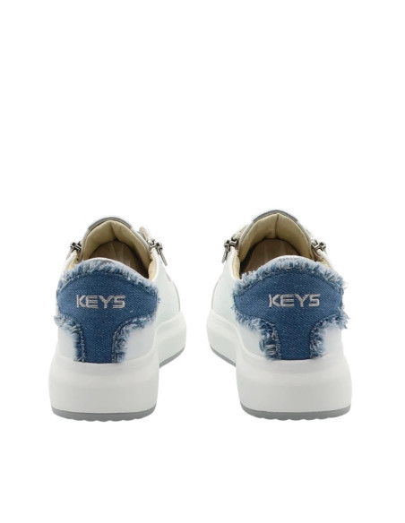 Sneakers Donna Platform Bianche con Denim e Zip | Urban Chic