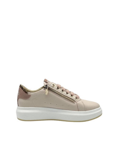 Sneakers Donna Nude Mauve Keys con Zip e Platform | Animalier Chic
