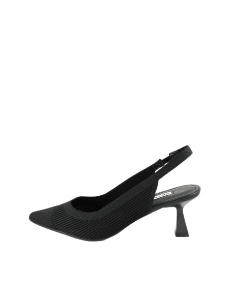Décolleté Slingback Nera Keys in Tessuto Elasticizzato