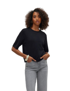 Pullover oversize donna nero manica corta Vero Moda