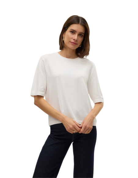 Pullover oversize donna bianco manica corta Vero Moda