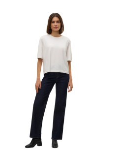 Pullover cotone manica corta BIANCO