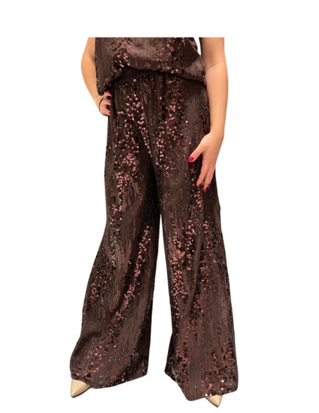 Pantapalazzo paillettes moro donna Zahjr