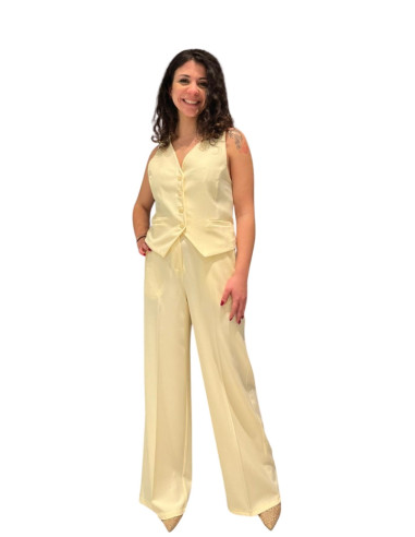 Gilet Corto 4 Bottoni Color Giallo Zahjr