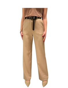 Pantapalazzo gessato camel donna Zahjr