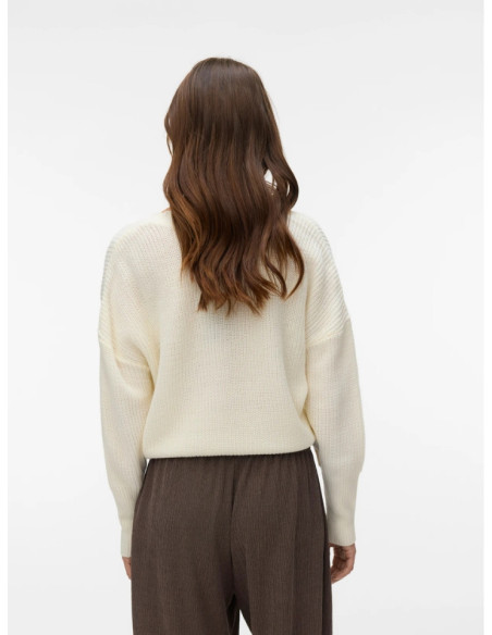 Cardigan donna latte con bottoni gioiello Vero Moda