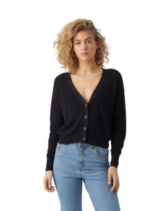 Cardigan donna nero in maglia inglese Vero Moda