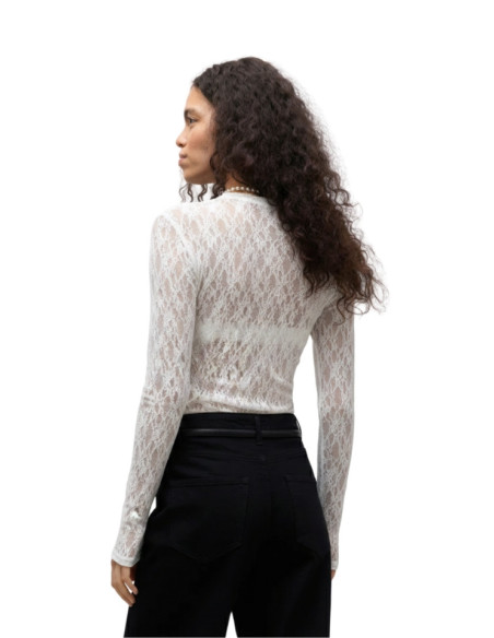 Blusa Pizzo Bianco Vero Moda | Top Manica Lunga
