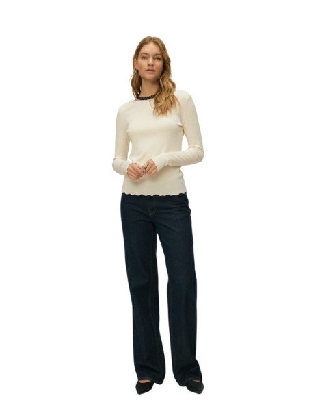 Vero Moda T-shirt Manica Lunga Color Latte – Orlino Ondulato
